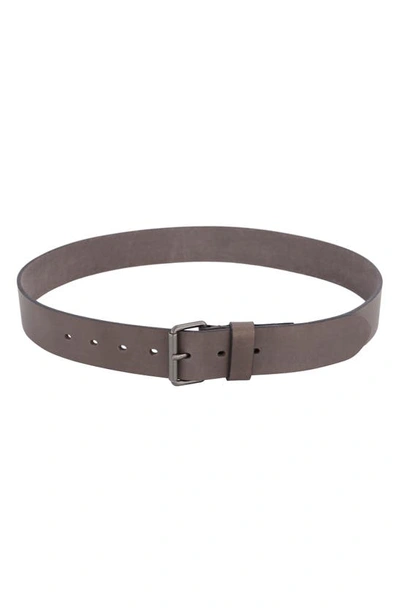 Shop Allsaints Leather Belt In Flint Grey