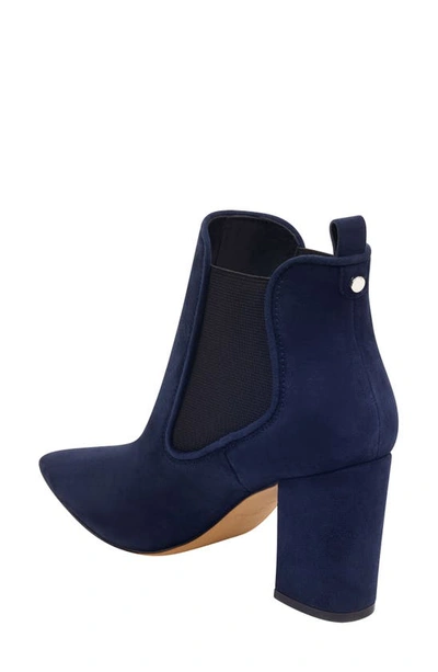 Marc Fisher Ltd Tacily Pointed Toe Bootie In Dark Blue Suede