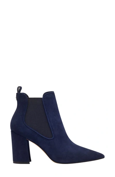 Shop Marc Fisher Ltd Tacily Pointed Toe Bootie In Dark Blue Suede