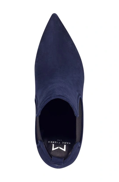 Marc Fisher Ltd Tacily Pointed Toe Bootie In Dark Blue Suede