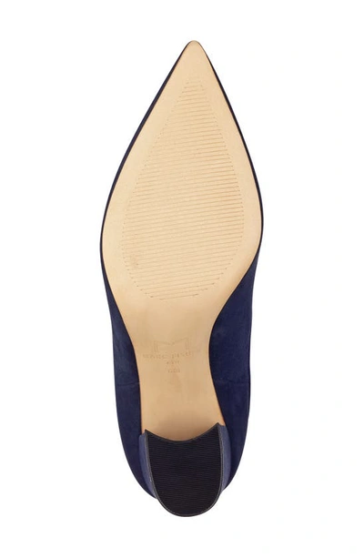 Marc Fisher Ltd Tacily Pointed Toe Bootie In Dark Blue Suede