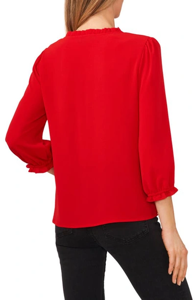 Cece Ruffle V-neck Blouse In Luminous Red