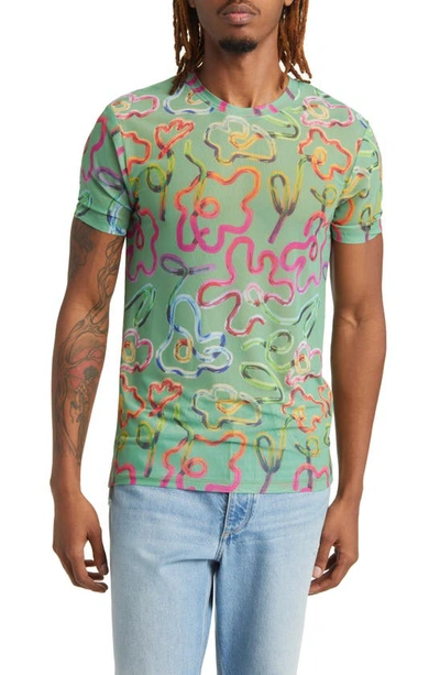 Shop Asos Design Muscle Fit Stretch Cotton T-shirt In Light Green
