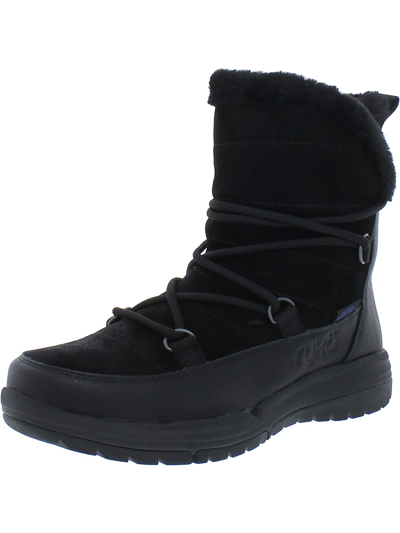 Shop Ryka Alpine Womens Faux Fur Ankle Winter & Snow Boots In Black