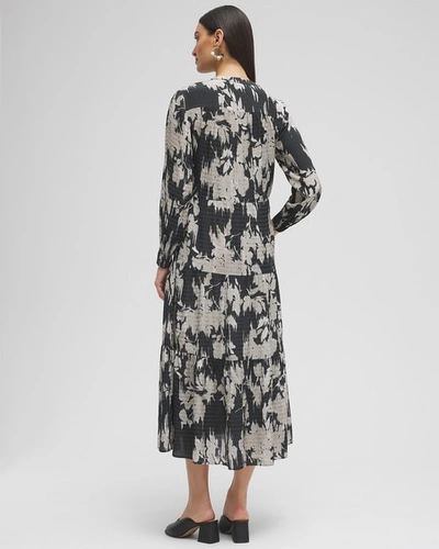 Shop Chico's Floral Tiered Midi Dress In Black Size 16/18 |