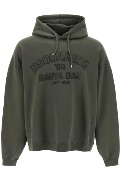 Shop Dsquared2 Hoodie With Logo Print In Khaki