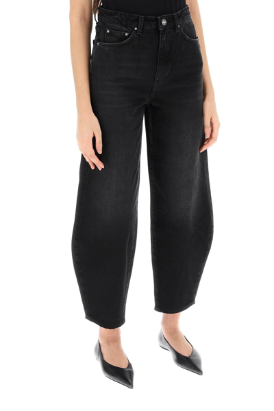 Shop Totême Barrel Leg Jeans In Organic Cotton In Black