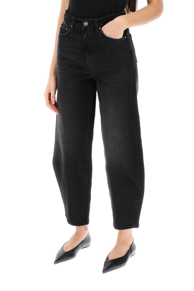 Shop Totême Barrel Leg Jeans In Organic Cotton In Black