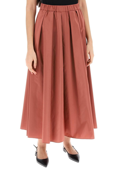 Shop Weekend Max Mara Egidio Taffeta A-line Skirt In Brown,pink
