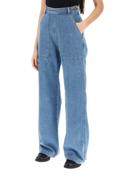 Shop Weekend Max Mara Patroni Relaxed Fit Jeans In Blue