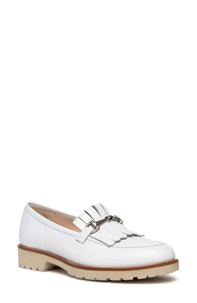 Shop Nerogiardini Kiltie Bit Loafer In White