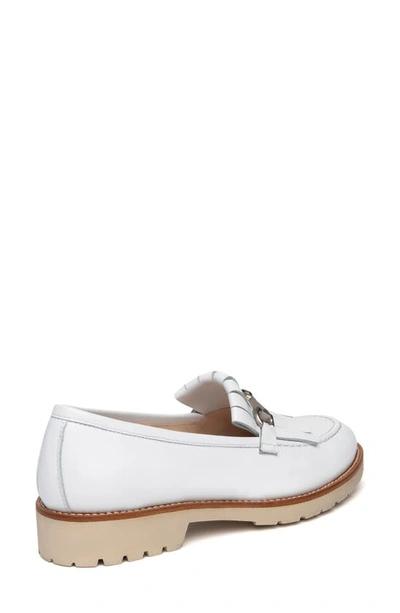 Shop Nerogiardini Kiltie Bit Loafer In White