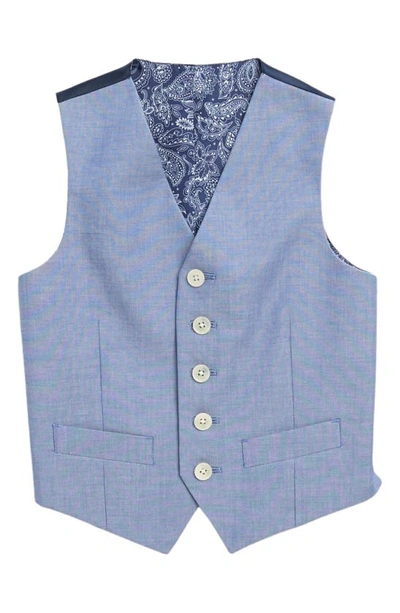 Shop Ralph Lauren Kids' Cotton Chambray Vest In Light Blue