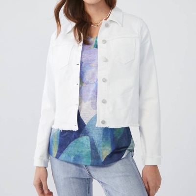 Shop Fdj Crop Shirt Jacket In White