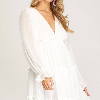 Shop She + Sky Long Sleeve Mini Dress In White
