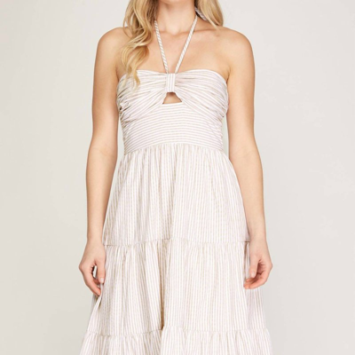 Shop She + Sky Tallulah Falls Sleeveless Halter Midi Dress In White