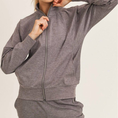 Shop Mono B Clothing Raglan Dolman Sleeves Side Paneled Jacket In Grey