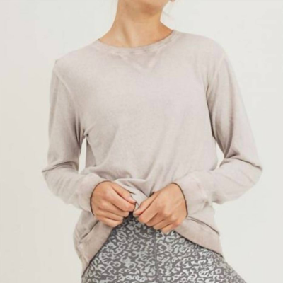 Shop Mono B Clothing Dirty-wash Long Sleeve Top In Grey