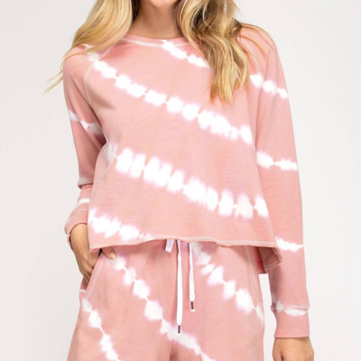 Shop She + Sky Tie Dye Knit Top In Pink