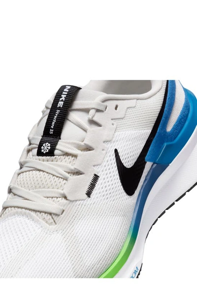 Shop Nike Air Zoom Structure 25 Running Shoe In White/ Black/ Platinum/ Blue