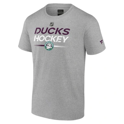 Shop Fanatics Branded Heather Gray Anaheim Ducks Authentic Pro Wordmark Alternate Logo T-shirt