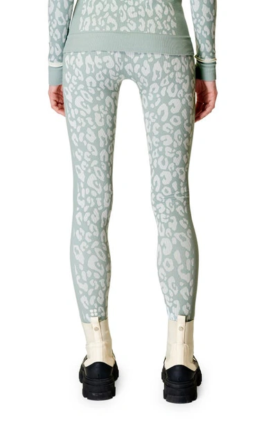 Shop Sweaty Betty Leopard Print Jacquard Base Layer Leggings In Blue Leopard Paint Jacquard