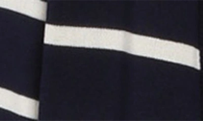Shop Vigoss Open Front Stripe Cardigan In Navy