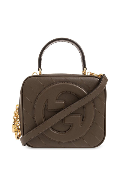 Shop Gucci Blondie Top Handle Bag In Brown