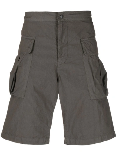 Aspesi Cotton Cargo Bermuda Shorts In Grey