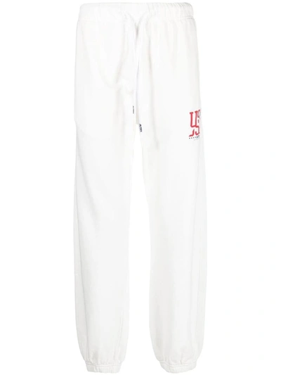 Autry Drawstring Waist Lightweight Cotton Icon Joggers In Action White