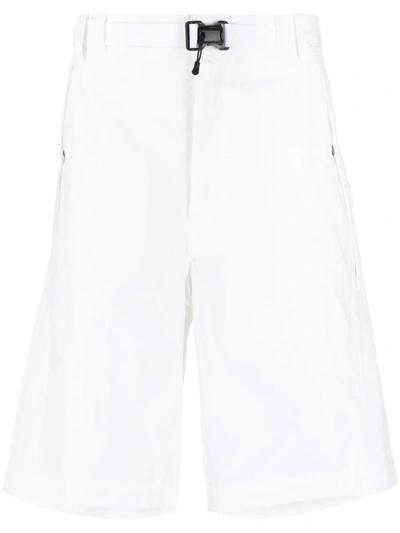 C.p. Company Logo-print Belted-waist Shorts In White
