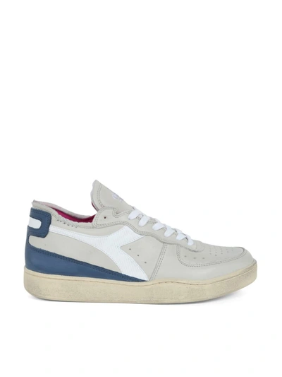 Shop Diadora Mi Basket Row Cut Sneaker Shoes In Grey