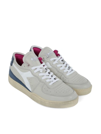 Shop Diadora Mi Basket Row Cut Sneaker Shoes In Grey