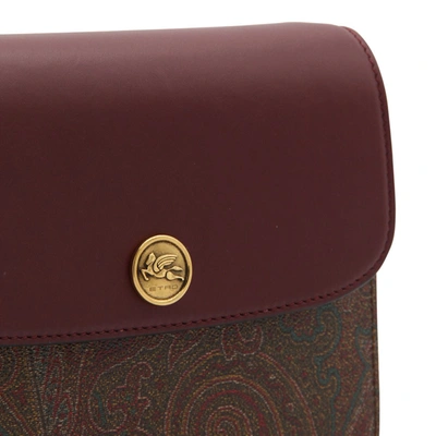 Etro Shoulder Bag Magnetic Closure In Bordeaux