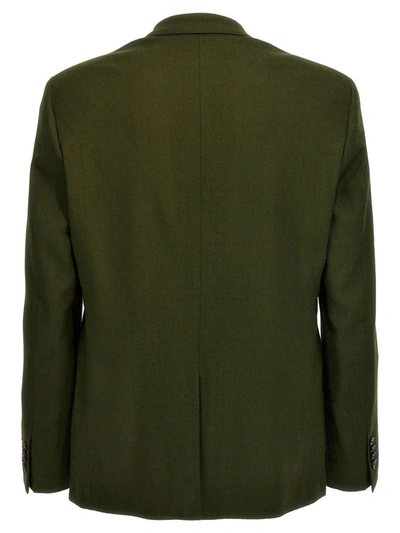 Shop Etro Jacquard Wool Blazer Jacket In Green