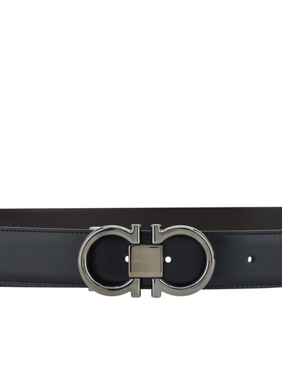 Shop Ferragamo Belts E Braces In Nero/hickory