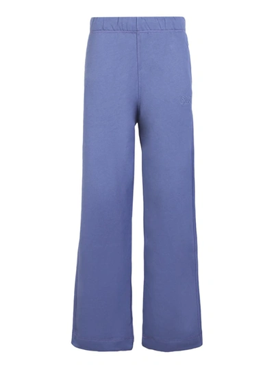 Shop Ganni Trousers In Blue