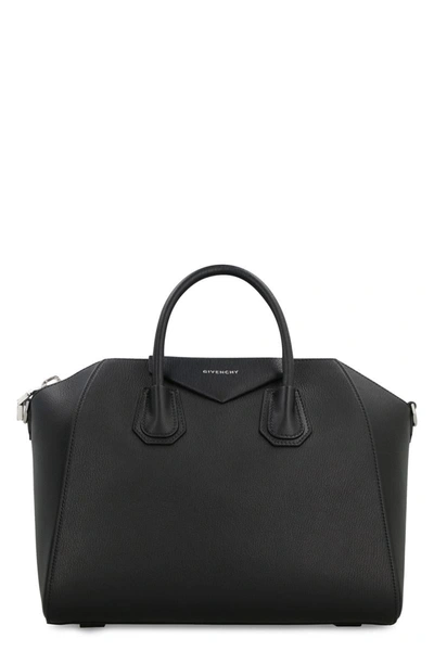 Shop Givenchy Antigona Leather Handbag In Black