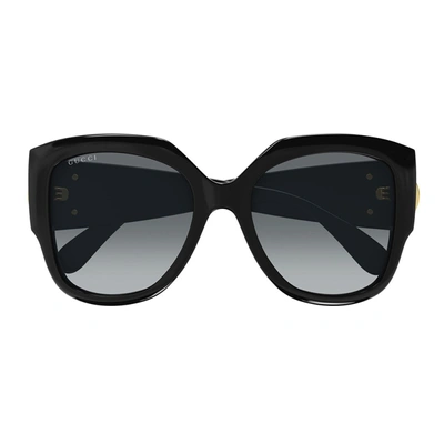 Gucci Gg1407s 001 Butterfly Sunglasses In Black