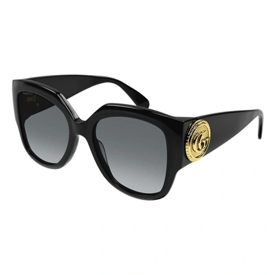 Gucci Gg1407s 001 Butterfly Sunglasses In Black