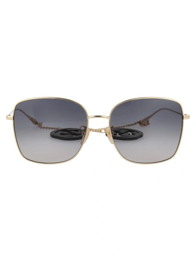Shop Gucci Sunglasses In 001 Gold Gold Grey