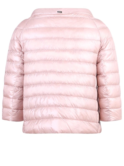 Herno Snap Button Padded Jacket In Pink