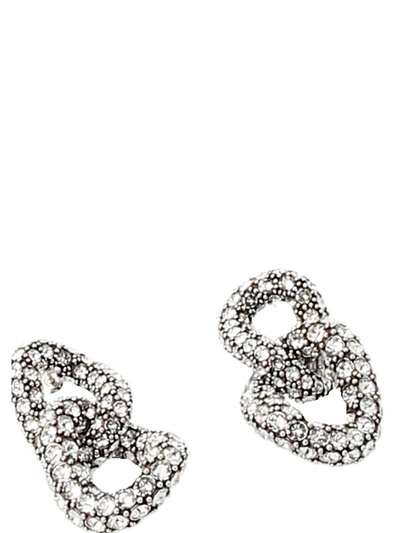 Shop Isabel Marant Crystal Earrings In Silver