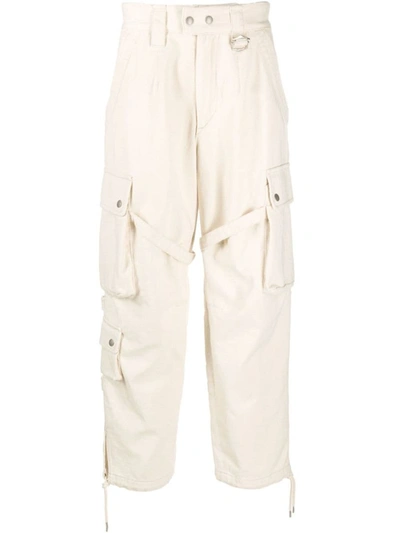 Isabel Marant Eusebio Cotton Cargo Pants In 23ec Ecru