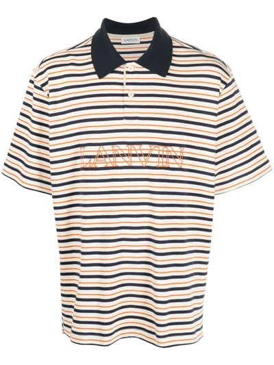 Shop Lanvin Emb Short Sleeves Polo Clothing In 02s1 Ecru/multicolour
