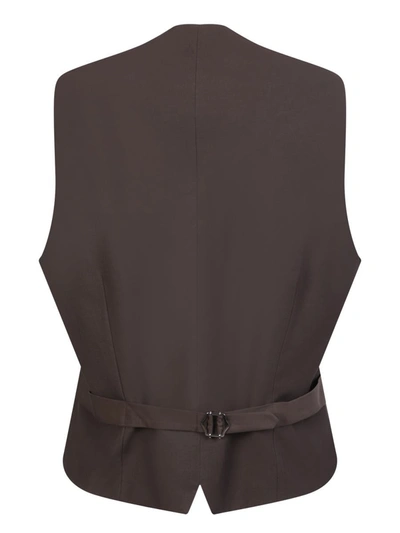 Shop Lardini Gilets In Brown