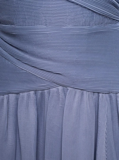 Shop Zimmermann Light-blue Pleated Mini Dress In Chiffon Woman