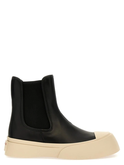 Shop Marni 'pablo' Ankle Boots In White/black