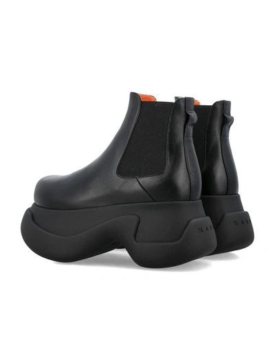 Shop Marni Chelsea Boot Bold Sole In Black