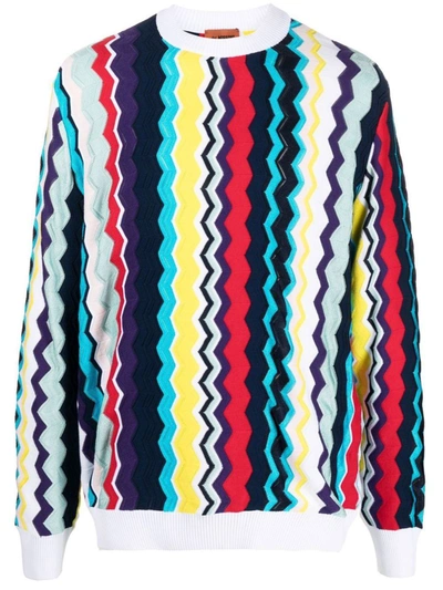 Shop Missoni Crewneck Sweater Clothing In Multicolour